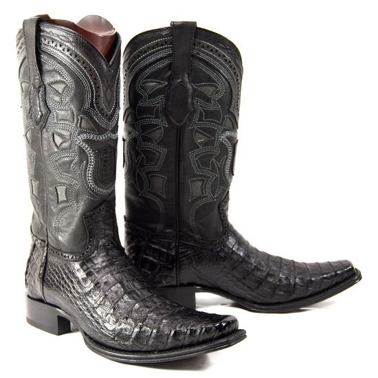 Botas de Cocodrilo Caiman Panza Horma Europea Cuadrada LAB