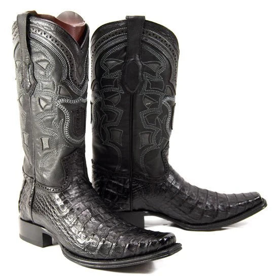 Botas de Cocodrilo Caiman Panza Horma Europea Cuadrada LAB