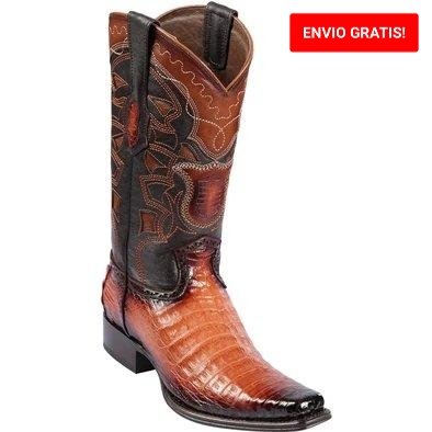 Botas Negras de Cocodrilo Caiman Panza Original Horma Rodeo WD-220