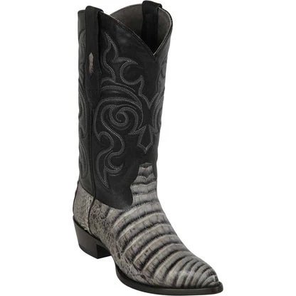 Botas de Cocodrilo Horma Roper con Zipper Color Black Cherry