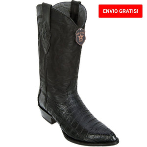 Botas de Cocodrilo Caiman Panza Horma Puntal Color Negro LAB