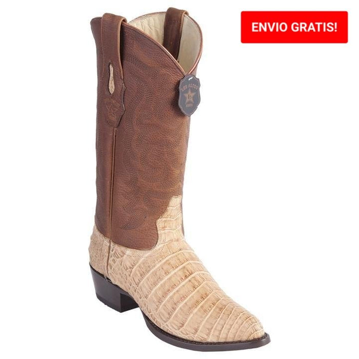 Cinto Casual de Cocodrilo Caiman Panza Original Color Arena Difuminado - Los Altos Boots