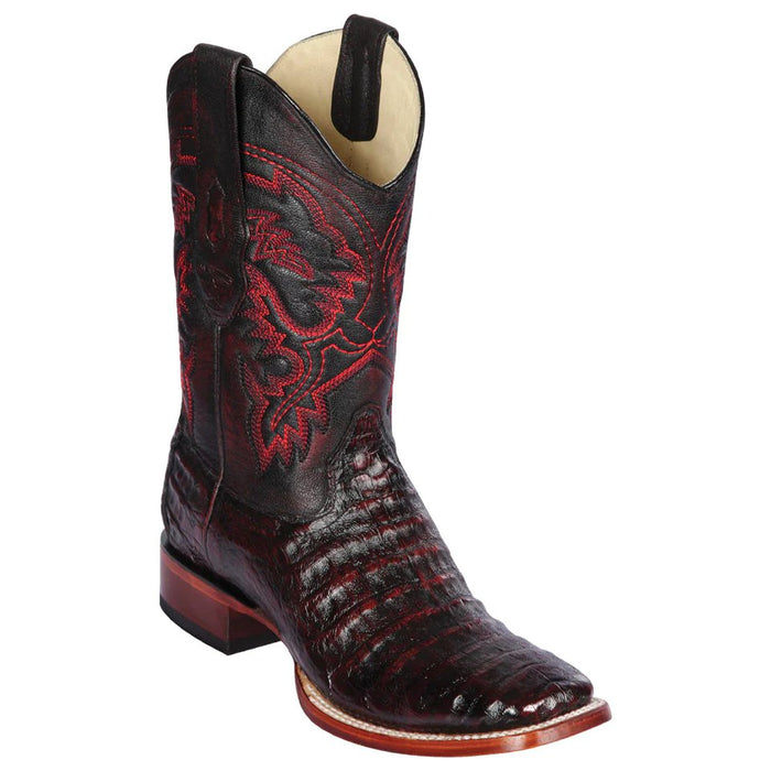 Botas de Cocodrilo Caiman Panza Punta Cuadrada Amplia