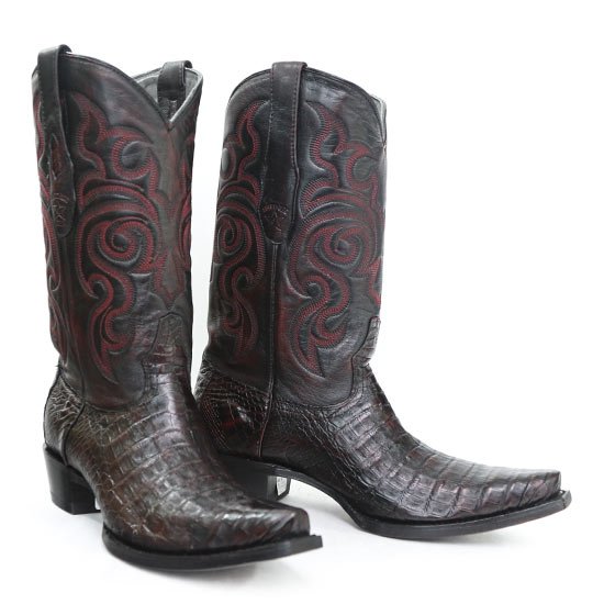 Botas de Cocodrilo Caiman Panza Punta Recortada
