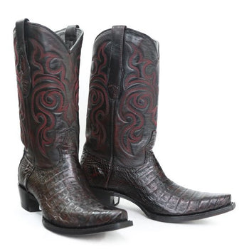 Botas de Cocodrilo Caiman Panza Punta Recortada