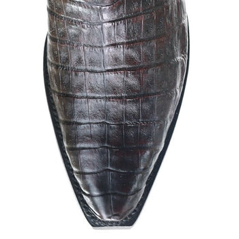 Botas de Cocodrilo Caiman Panza Punta Recortada Black Cherry - Image 5