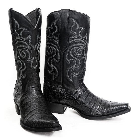 Botas de Cocodrilo Caiman Panza Punta Recortada