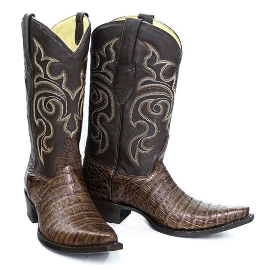 Botas de Cocodrilo Caiman Panza Punta Recortada