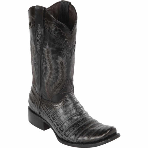 Botas de Cocodrilo Grabado Horma Dubai Cuadrada Color Gris