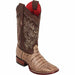 Botas de Avestruz Original Horma Cuadrada para Dama Color Ambar