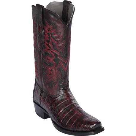Botas de Cuero Punta 7 Cuadrada con Medallon Color Cafe