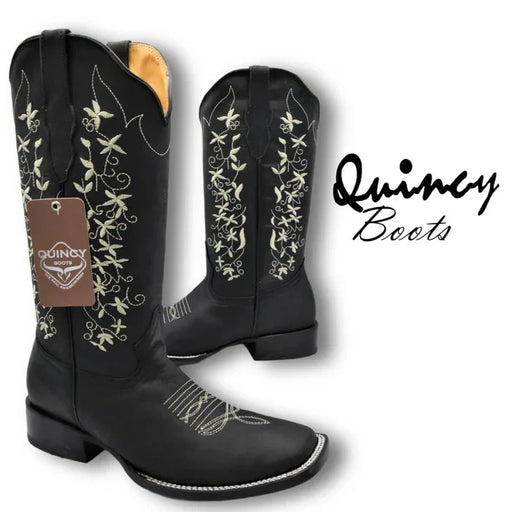 Botas de Cuero con Flores para Mujer en Horma Rodeo