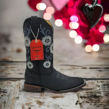 Botas de Cuero con Flores para Mujer en Horma Rodeo - Image 3