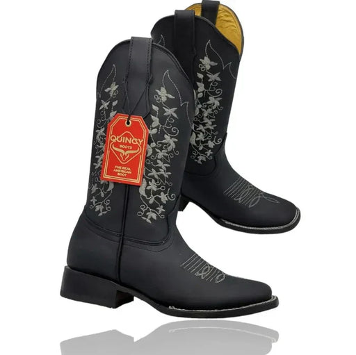 Botas de Cuero con Flores para Mujer en Horma Rodeo