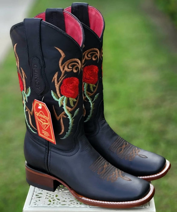 Botas de Cuero con Flores para Mujer en Horma Rodeo - Image 3