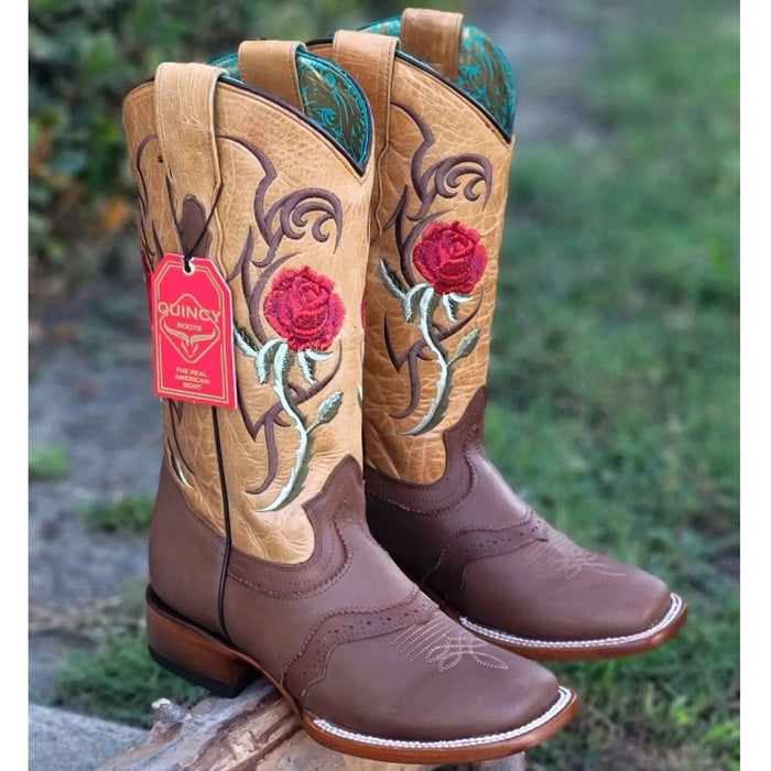 Botas de Cuero con Flores para Mujer en Horma Rodeo - Image 4