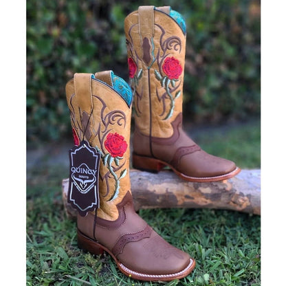Botas de Cuero con Flores para Mujer en Horma Rodeo - Image 5