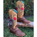 Botas de Cuero con Flores para Mujer en Horma Rodeo