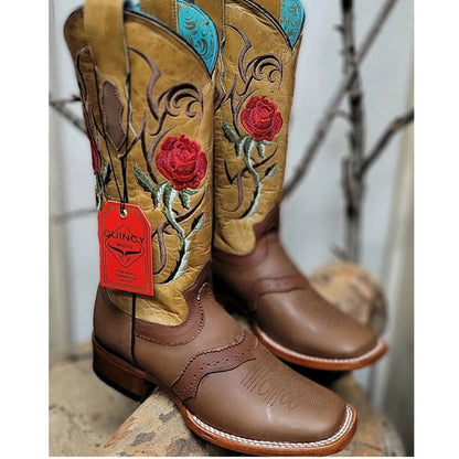 Botas de Cuero con Flores para Mujer en Horma Rodeo - Image 6