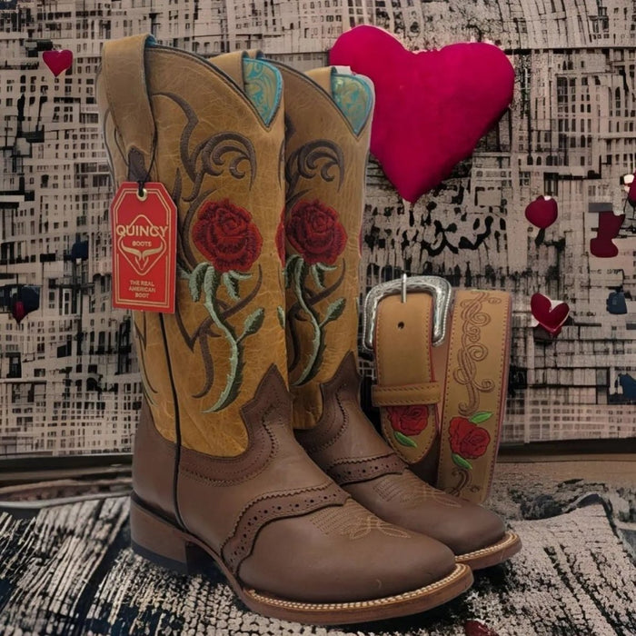 Botas de Cuero con Flores para Mujer en Horma Rodeo - Image 2