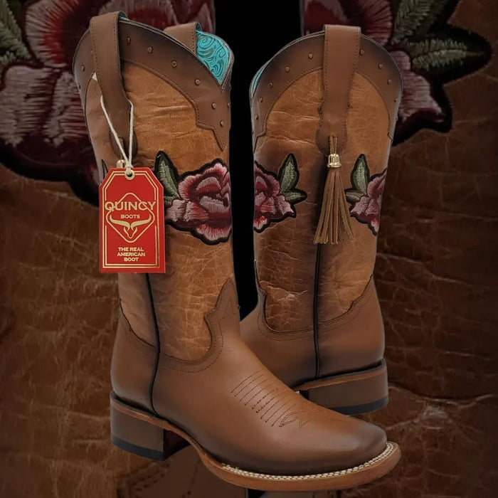 Botas de Cuero con Flores para Mujer en Horma Rodeo - Image 3