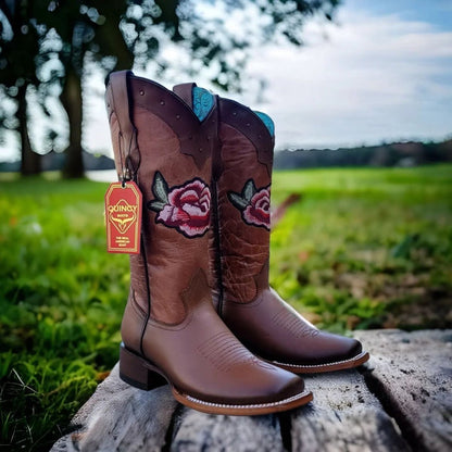 Botas de Cuero con Flores para Mujer en Horma Rodeo - Image 6