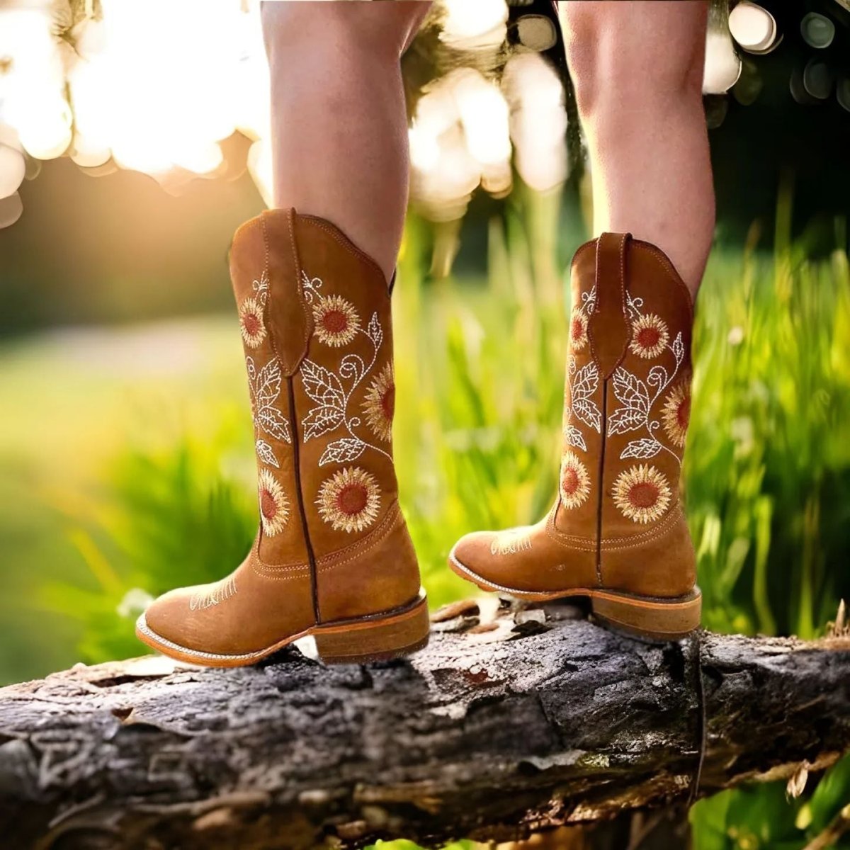 Botas de Cuero con Girasoles para Mujer en Horma Rodeo Q322G6231 - Image 9