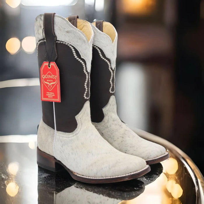 Botas de Cuero con Pelo de Vaca para Mujer en Horma Rodeo