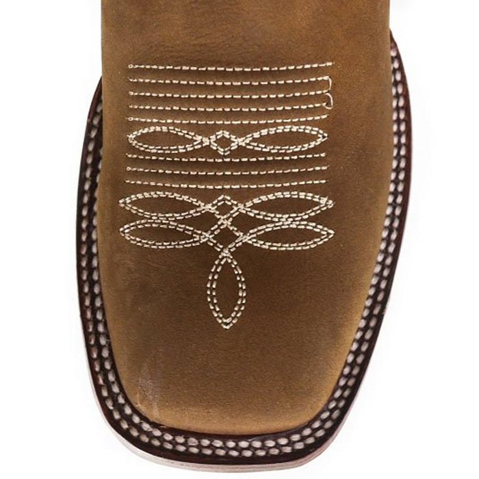 Botas de Cuero Crazy Horma Rodeo Cuadrada para Dama Color Tan