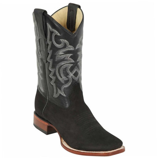 Botas de Gamuza Original Punta Rodeo Cuadrada Color Negro LAB