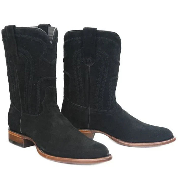 Botas de Cuero Gamuza Original en Horma Roper Color Negro LAB - Image 3