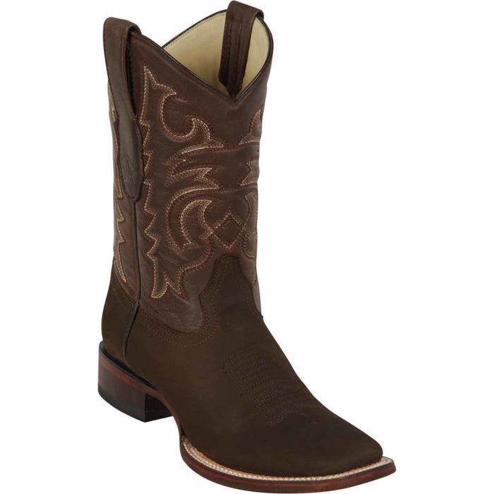 Botas de Cuero Gamuza Original Horma Cuadrada Color Chocolate LAB