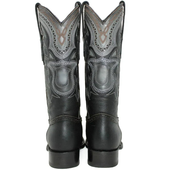 Botas de Cuero Grisly Original Horma Europea Cuadrada Negro