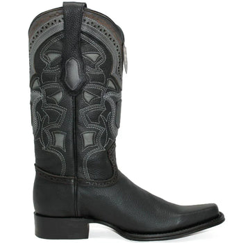 Botas de Cuero Grisly Original Horma Europea Cuadrada Negro - Image 3