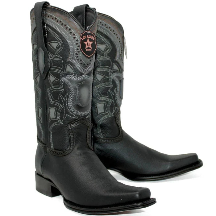 Botas de Cuero Grisly Original Horma Europea Cuadrada Negro - Image 4