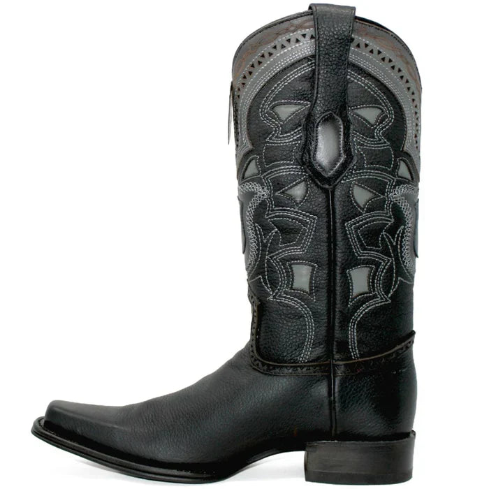 Botas de Cuero Grisly Original Horma Europea Cuadrada Negro