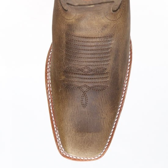 Botas de Cuero Horma Rodeo Cuadrada Color Miel LAB