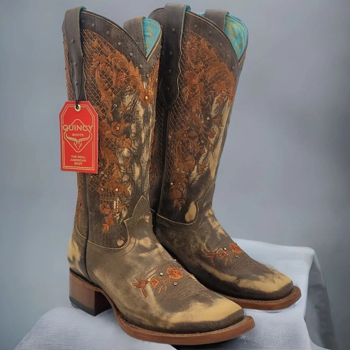 Botas de Cuero Lijado para Mujer en Horma Rodeo Color Tan Q3226231L - Image 6