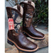 Botas de Cuero Original Horma Rodeo Cuadrada con Suela de Hule