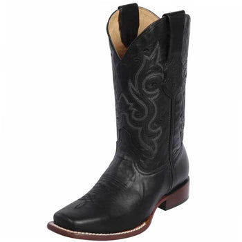 Botas de Cuero Original Horma Rodeo Cuadrada Negro