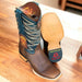Botas de Cuero Rage Horma Cuadrada Ancha Color Nuez