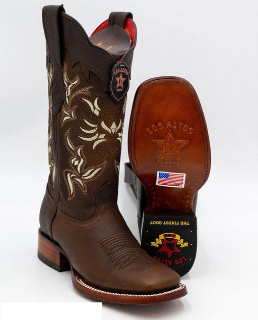 Botas de Cuero Rage Horma Rodeo Cuadrada para Dama Color Nuez LAB