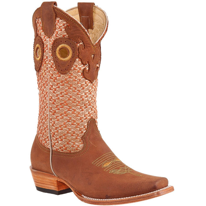 Botas Vaqueras de Cuero Rodeo Tubo de Tweed para Dama