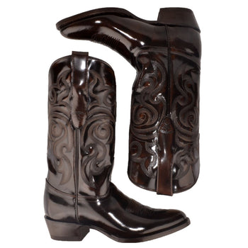Botas de Cuero Vaqueras con Acabado Camaleon LAB-654207