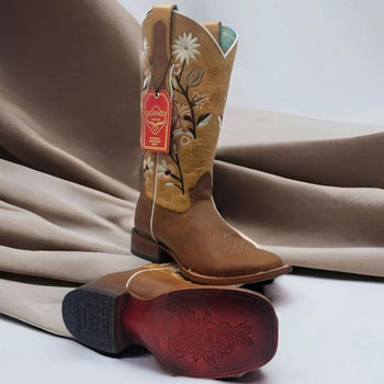 Botas de Cuero Volcano para Mujer en Horma Rodeo Color Miel - Image 3