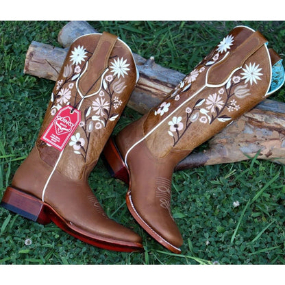 Botas de Cuero Volcano para Mujer en Horma Rodeo Color Miel - Image 2