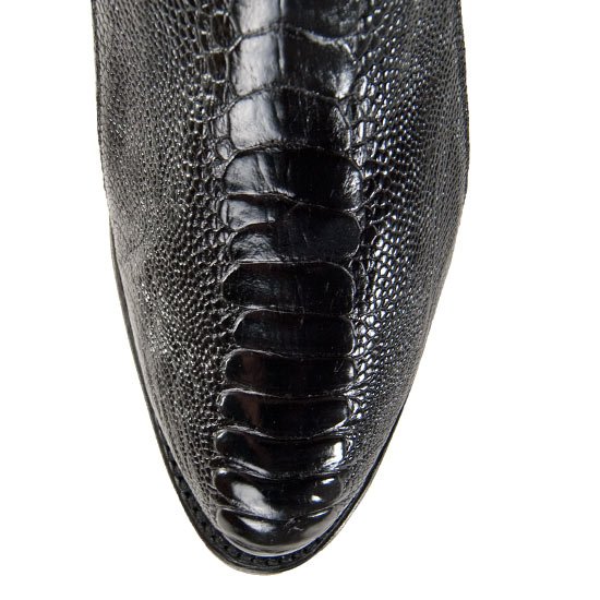 Botas de Pata de Avestruz Punta Oval Color Negro