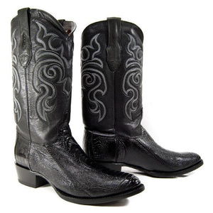Botas de Pata de Avestruz Punta Oval Color Negro - Image 2