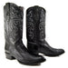 Botas de Pata de Avestruz Punta Oval Color Negro LAB-650505