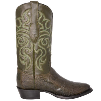 Botas de Pata de Avestruz Punta Oval Color Verde Olivo LAB - Image 2